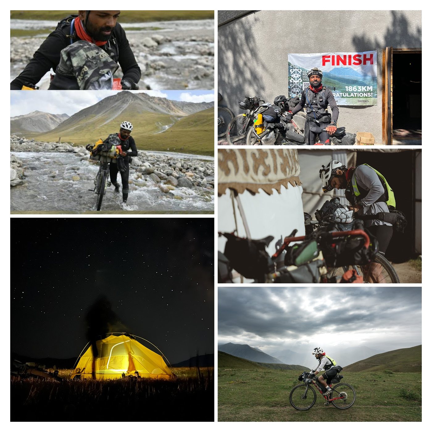 Shekhoo Shyam Raja cycling during the Silk Road Mountain Race